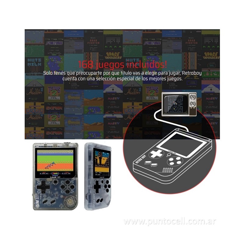 CONSOLA PORTATIL LEVEL UP RETROBOY 8 BIT- 168 J