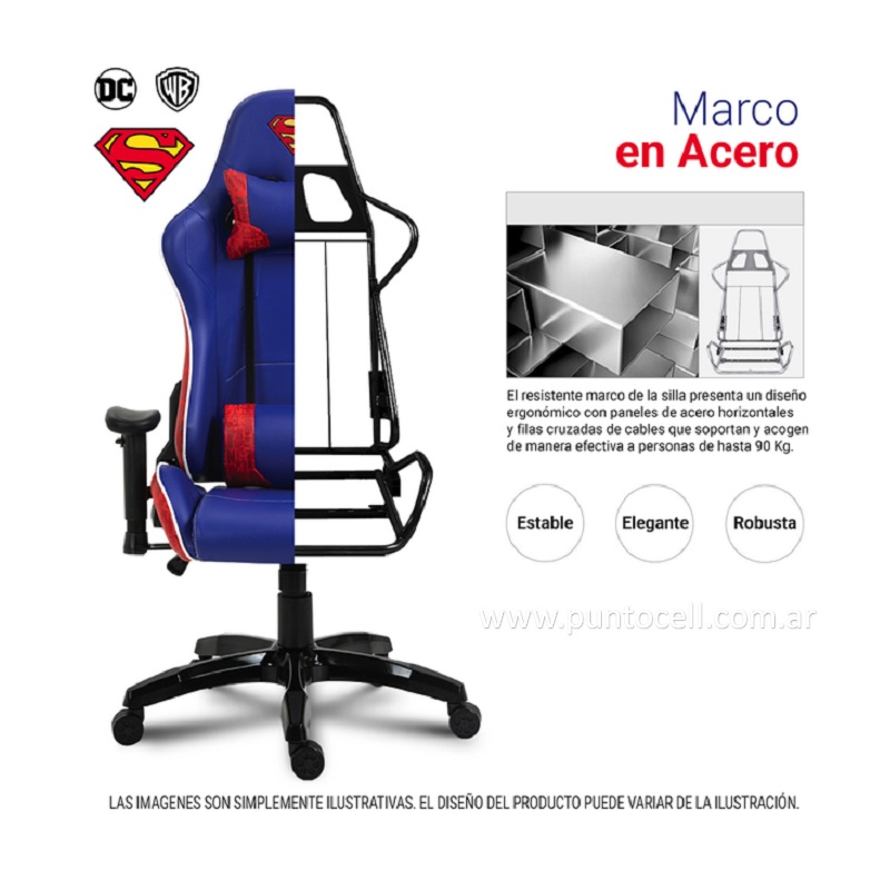 SILLA GAMER LEVEL UP DC COMICS SUPERMAN