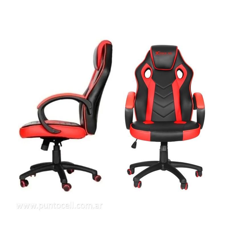 SILLA GAMER XTRIKE ME GC-902 Color NEGRO Y ROJO