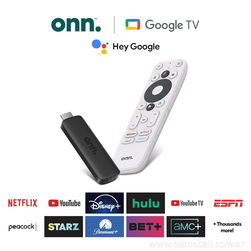 CONVERTIDOR Onn. GOOGLE TV STICK DIVICE FHD