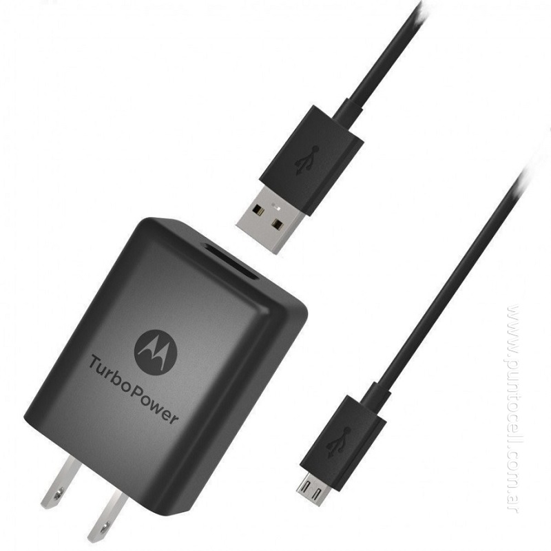 CARGADOR 220V ORIGINAL MOTOROLA TURBO POWER C/ CABLE MICRO USB