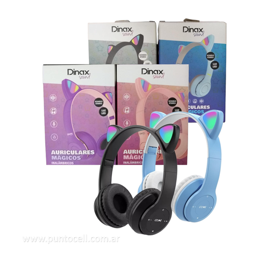 AURICULAR VINCHA BLUETOOTH DINAX OREJAS DE GATO