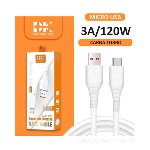 CABLE USB DK-31 MICRO V8 3A / 120W _ 1M