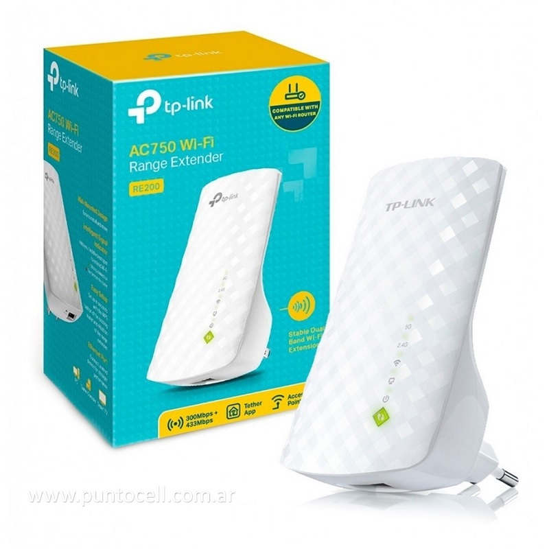 EXTENSOR WIFI TP-LINK RE200 AC750 DUAL BAND