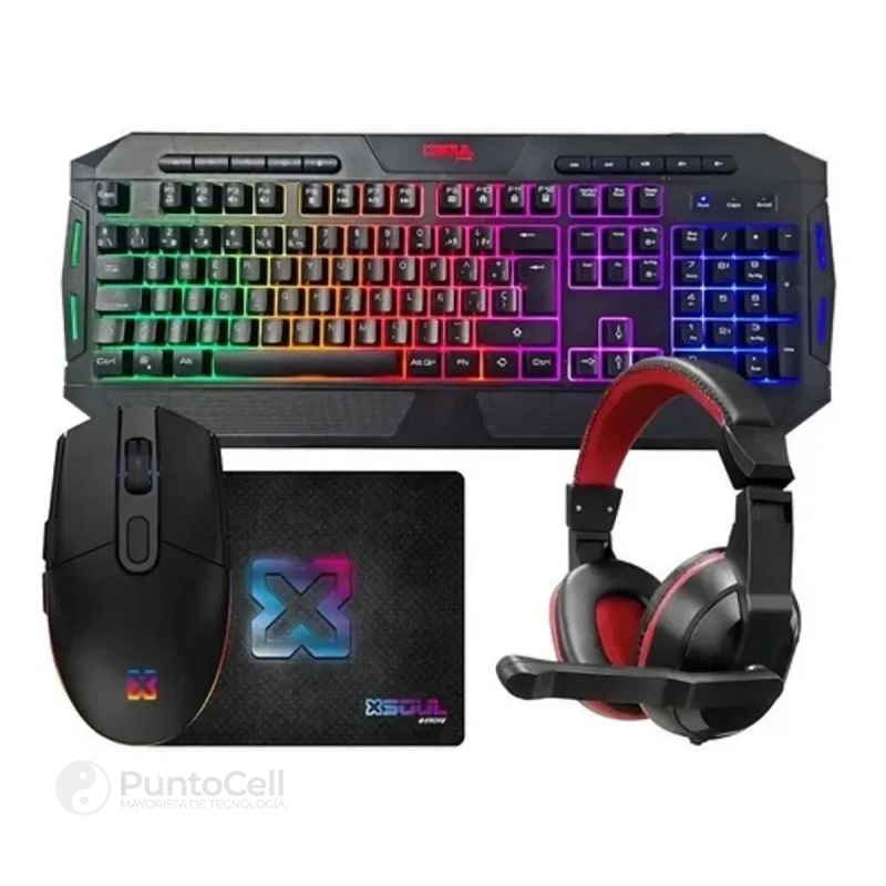 KIT C/ CABLE TECLADO + MOUSE + AURICULAR SOUL GAMING GAME-KIT4E1