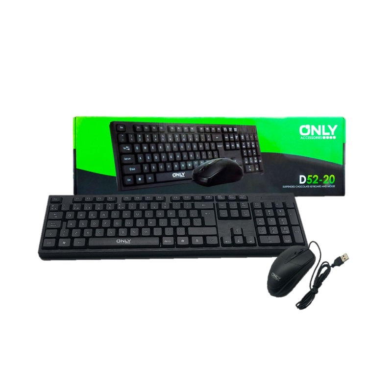 KIT C/ CABLE TECLADO + MOUSE USB ONLY MOD D52-20