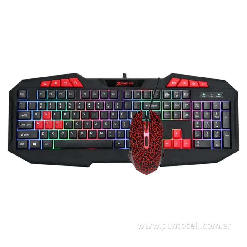 KIT C/ CABLE TECLADO + MOUSE XTRIKE GAMER MK-503