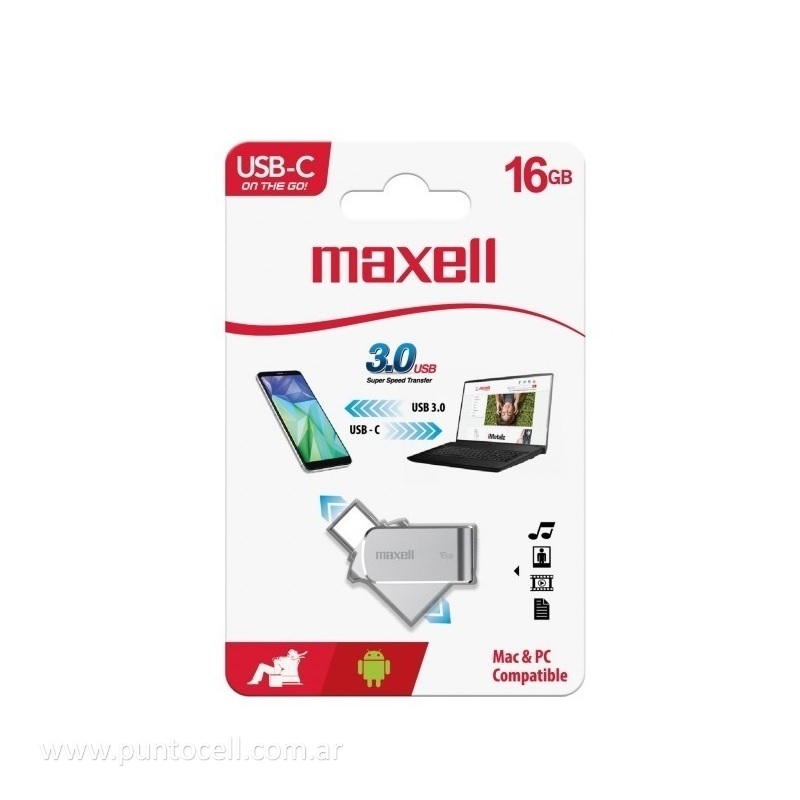 PENDRIVE MAXELL DUAL 16G TIPO C 3.0