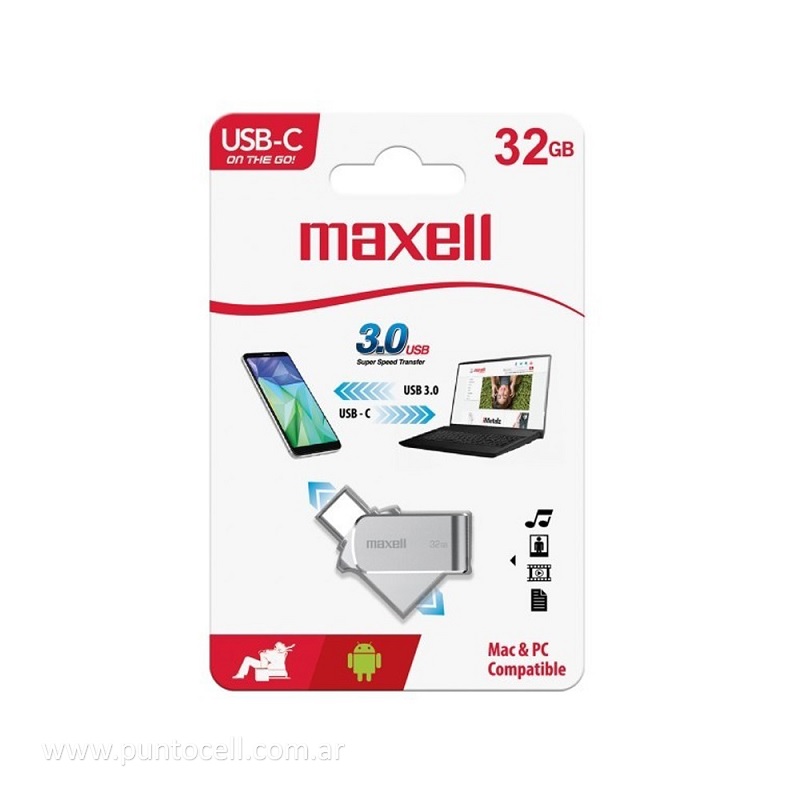 PENDRIVE MAXELL DUAL 32G TIPO C 3.0