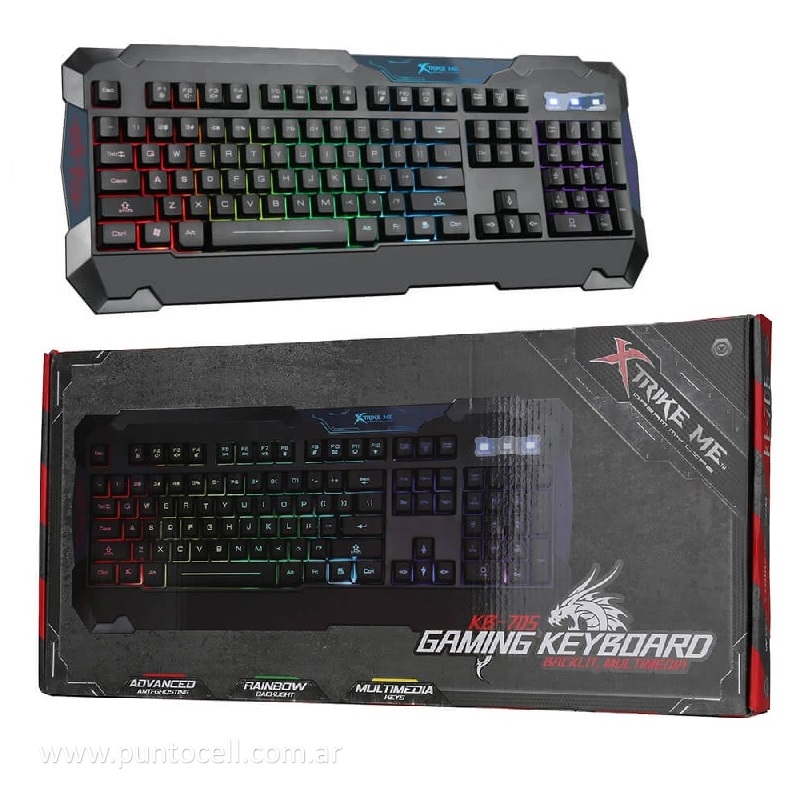 TECLADO XTRIKE GAMER MULTIMEDIA KB-705 C/ CABLE USB