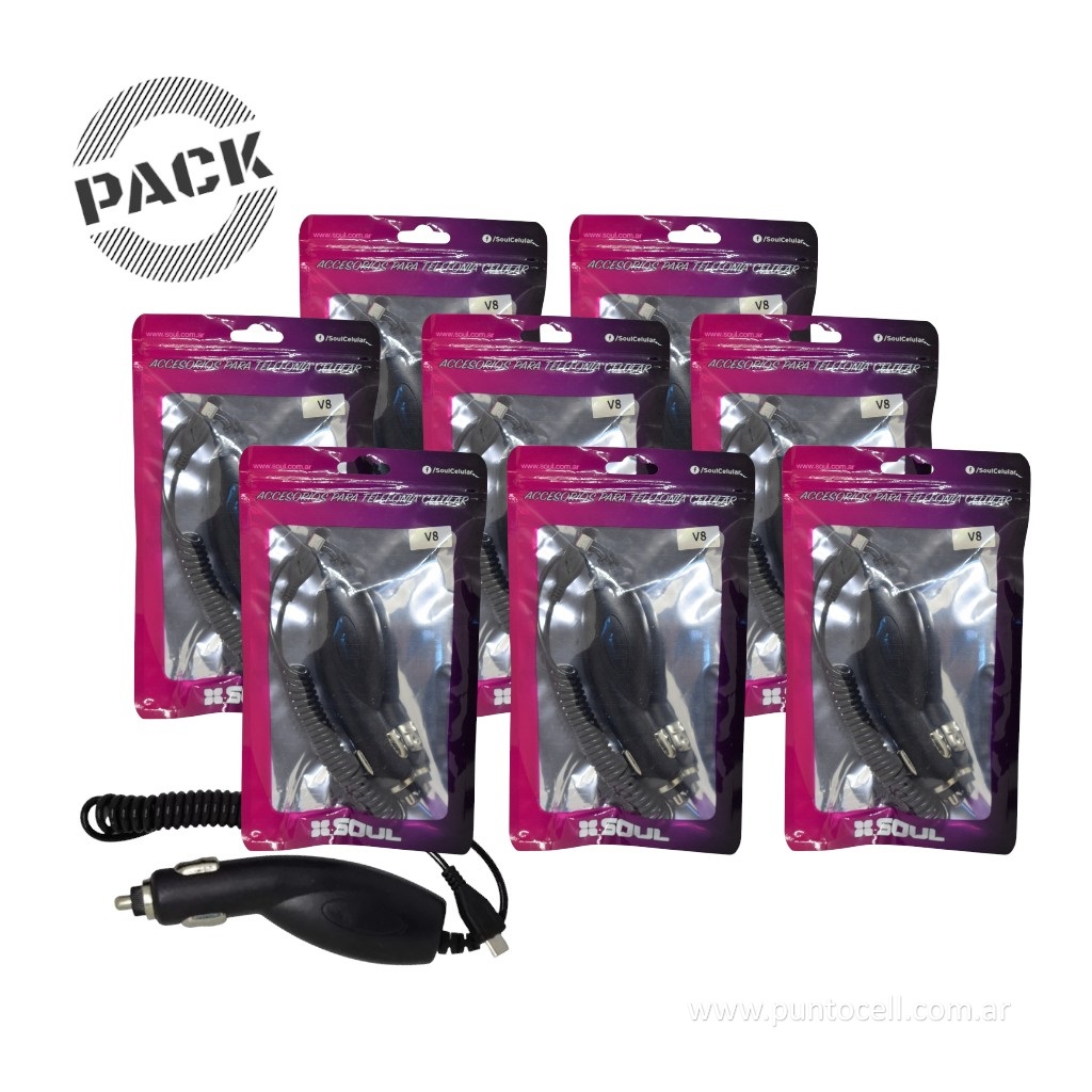 PACK x 10 - CARGADORES 12V SOUL MICRO USB (CA-GLX6)