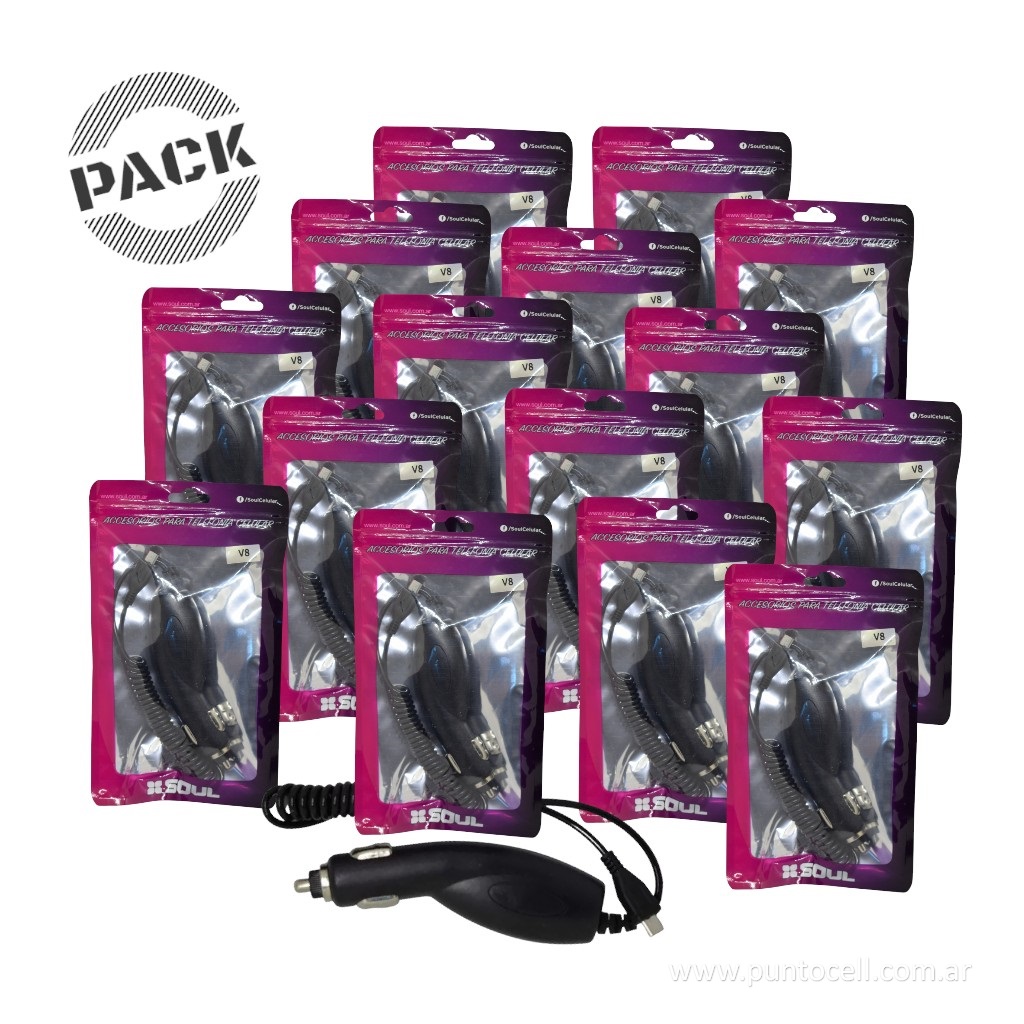 PACK x 20 - CARGADORES 12V SOUL MICRO USB (CA-GLX6)