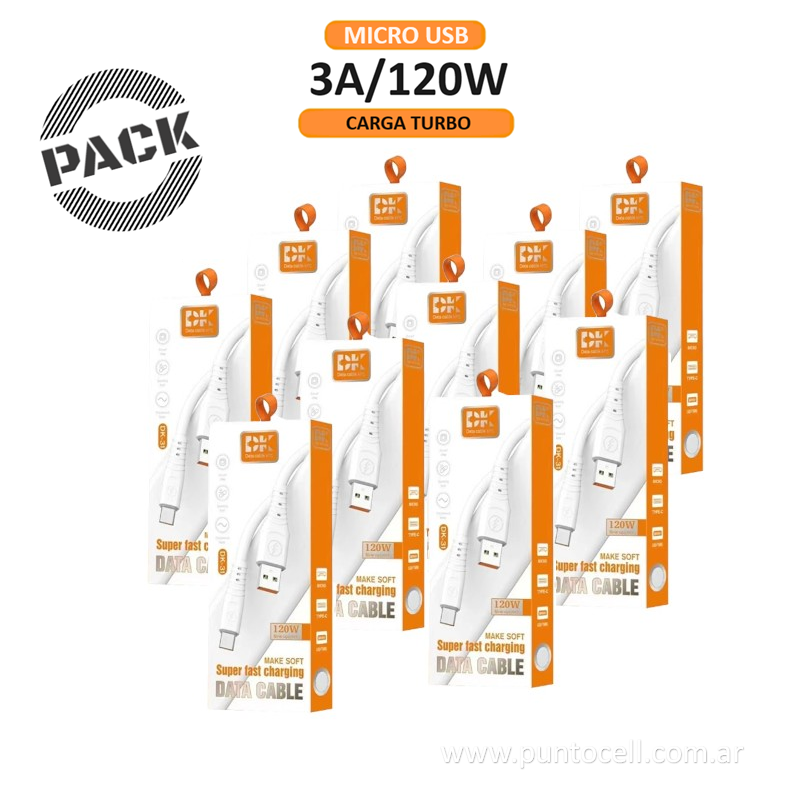 PACK x 20 - CABLES USB DK-31 MICRO USB 3A / 120W _ 1M