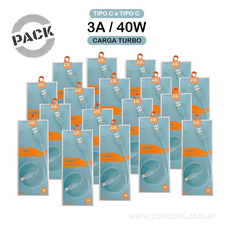 PACK x 50 - CABLES USB DK-41 TIPO C a TIPO C _ 1M