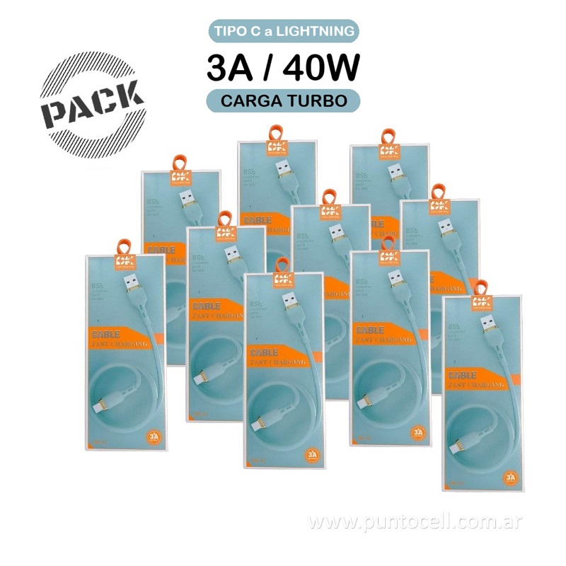 PACK x 20 - CABLES USB DK-41 TIPO C a LIGHTNING _ 1M