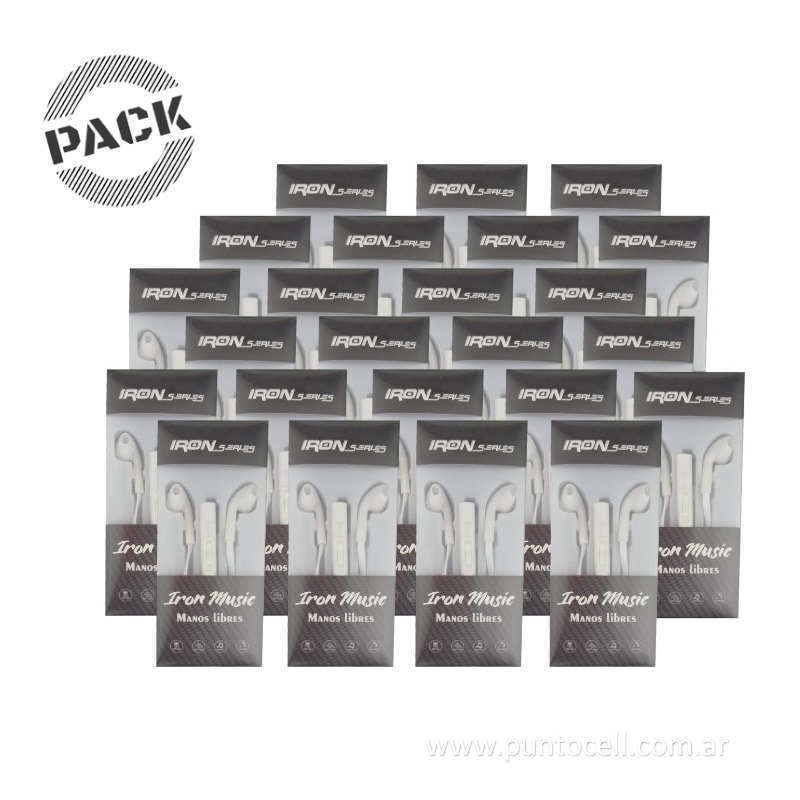 PACK x 50 - AURICULARES IN EAR IRON MUSIC (AC3074)