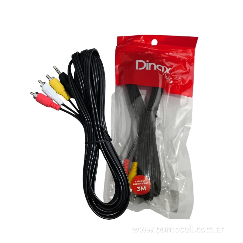 CABLE AUDIO DINAX 3.5 a 3 RCA 3M (DX-35RCA3)