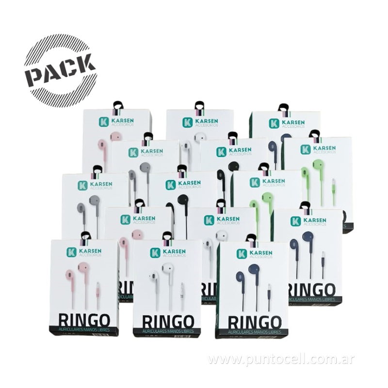 PACK x 20 - AURICULARES IN EAR KARSEN RINGO