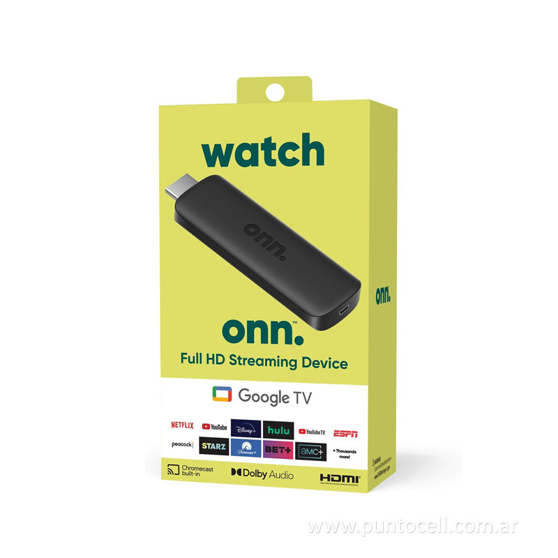 CONVERTIDOR Onn. GOOGLE TV STICK DIVICE FHD