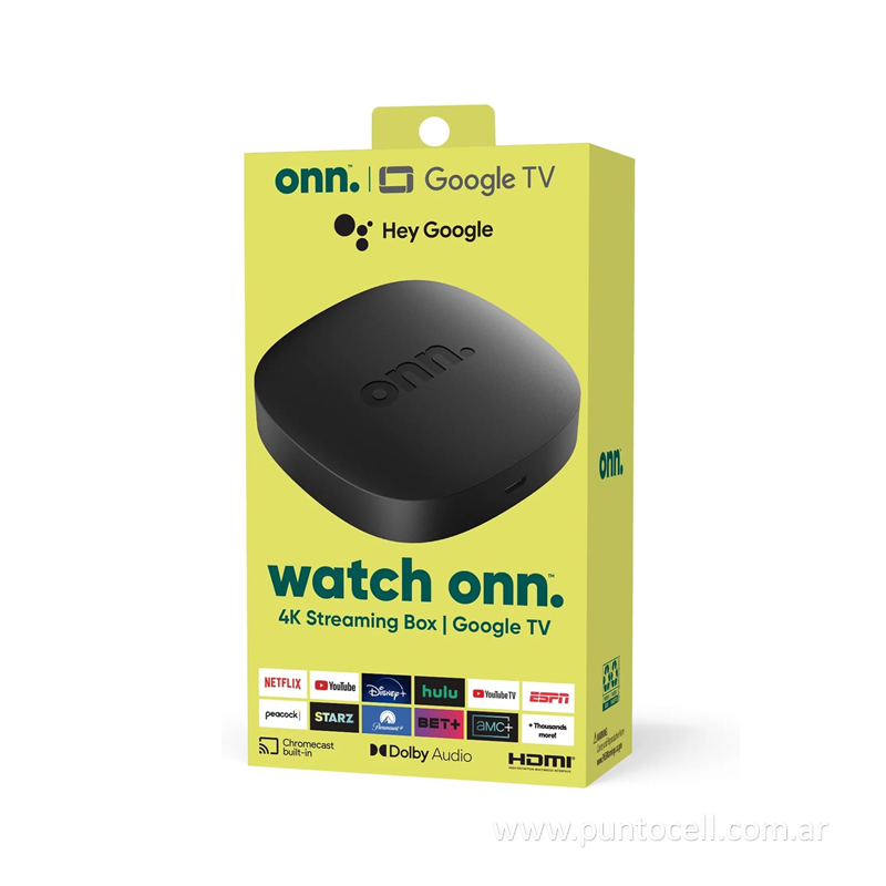 CONVERTIDOR Onn. GOOGLE TV Streaming Box 4K