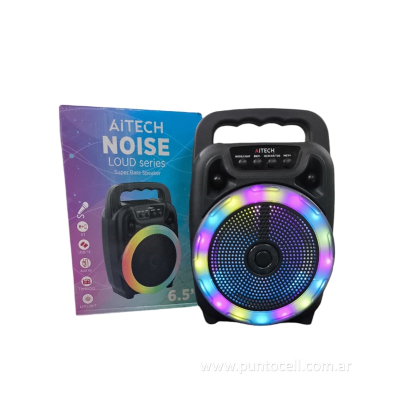 PARLANTE PORTATIL BLUETOOTH AITECH NOISE RGB 6.5" - 5W