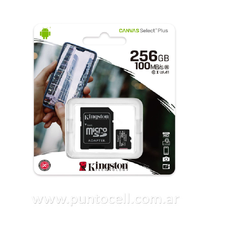 MEMORIA KINGSTON MICRO SD 256GB CLASE 10 CANVAS SELECT+