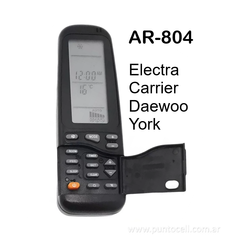 CONTROL REMOTO AIRE ACONDICIONADO Ar-804 (ELECTRA-CARRIER-DAEWOO-YORK)