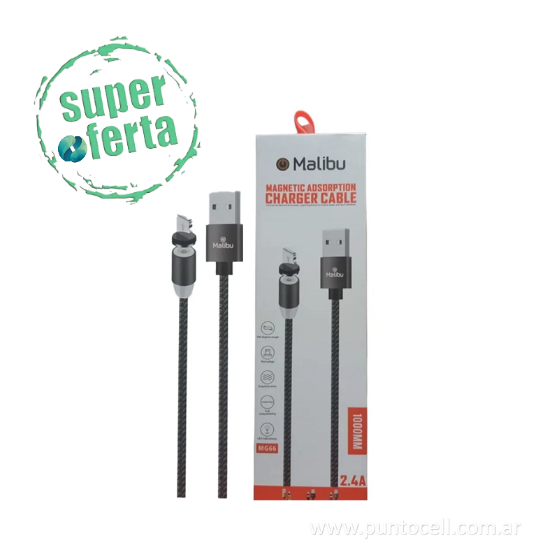 CABLE USB MALIBU MAGNETICO MG66 MICRO USB