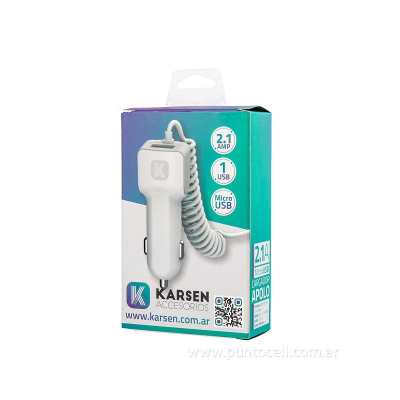 CARGADOR 12V KARSEN APOLO 2.1 MICRO USB + USB