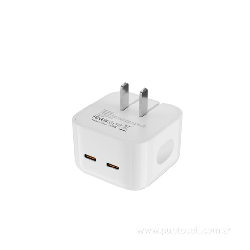 CARGADOR 220V USB C DOBLE 35W _ SIMIL APPLE