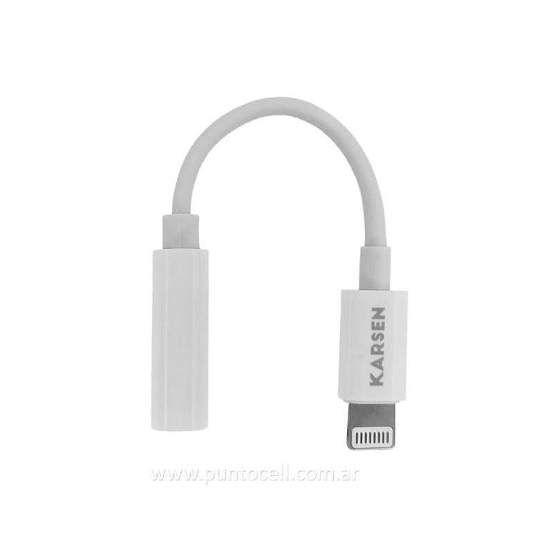 ADAPTADOR DE AUDIO KARSEN 3.5 H a LIGHTNING (IPHONE)