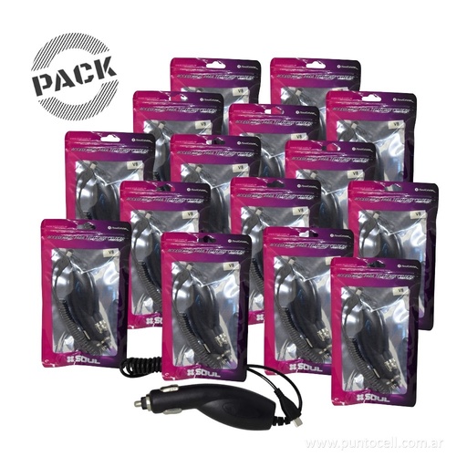 [105094] PACK x 50 - CARGADORES 12V SOUL MICRO USB (CA-GLX6)