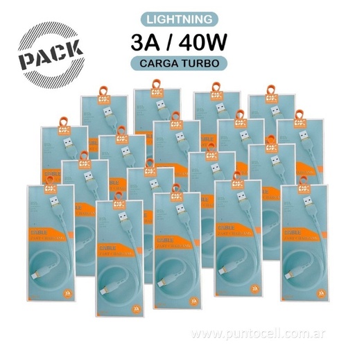 [105132] PACK x 100 - CABLES USB DK-41 LIGHTNING 3A / 40W _ 1M