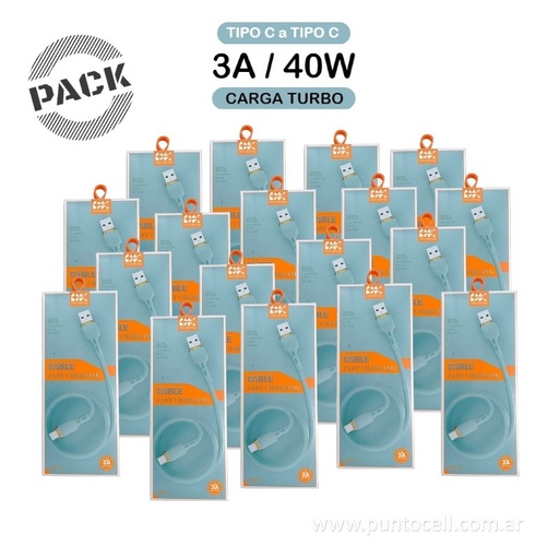 [105139] PACK x 50 - CABLES USB DK-41 TIPO C a TIPO C _ 1M