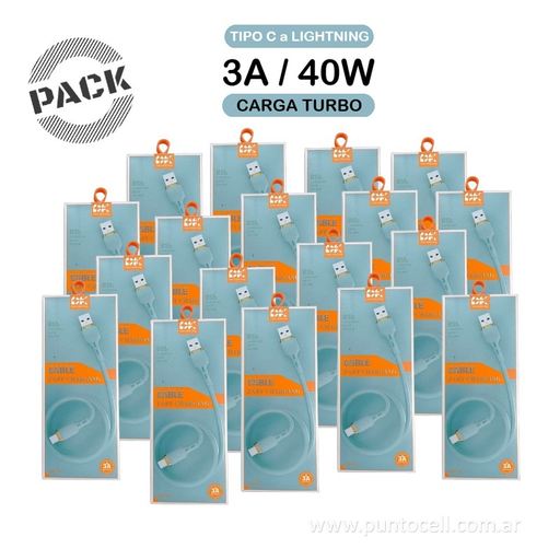 [105142] PACK x 100 - CABLES USB DK-41 TIPO C a LIGHTNING _ 1M