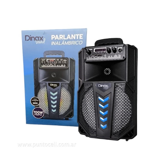 [105251] PARLANTE PORTATIL BLUETOOTH DINAX 8" DX4PAR15W2 (700W)