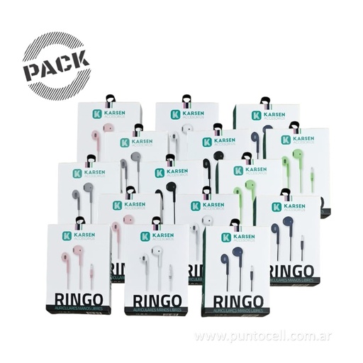 [105378] PACK x 20 - AURICULARES IN EAR KARSEN RINGO