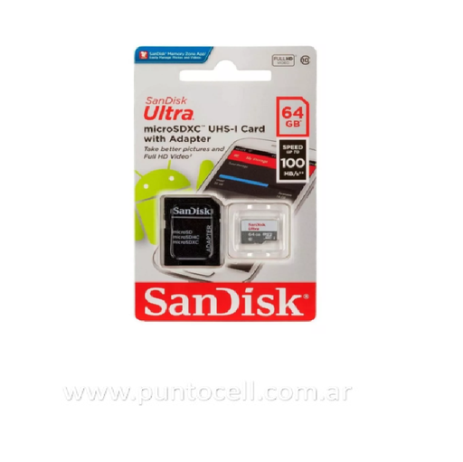 [10181] MEMORIA SANDISK MICRO SD 64G CLASE 10