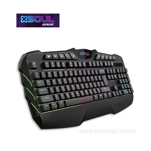 [12916] TECLADO SOUL GAMER MULTIMEDIA LED XK700 C/ CABLE USB