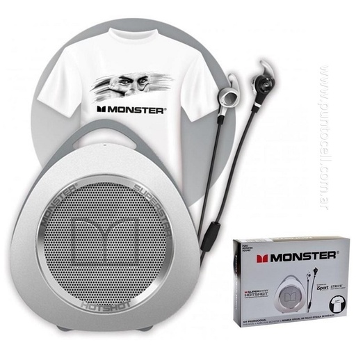 [11145] PARLANTE PORTATIL BLUETOOTH MONSTER + MANOS LIBRES + REMERA DYBALA