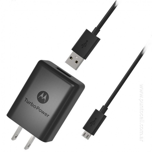 [11224] CARGADOR 220V ORIGINAL MOTOROLA TURBO POWER C/ CABLE MICRO USB